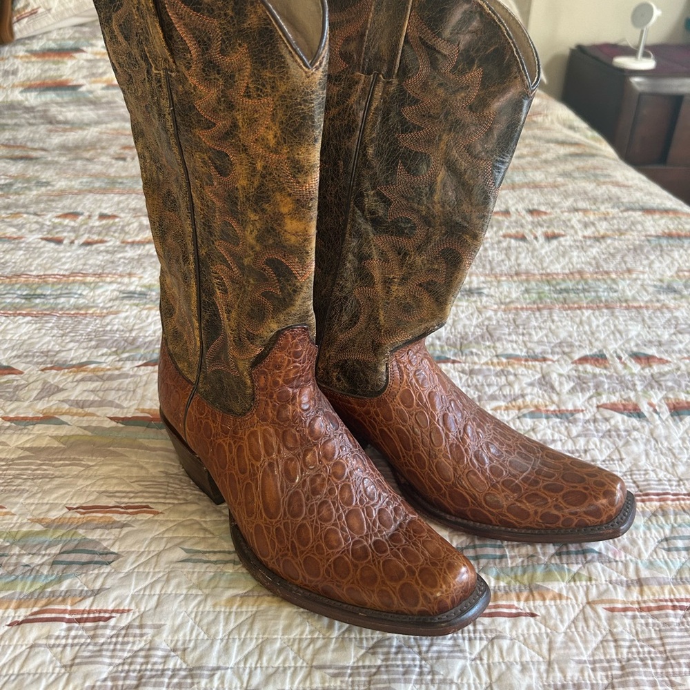 Roper Brown and Tan Heeled Boots